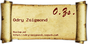 Odry Zsigmond névjegykártya
